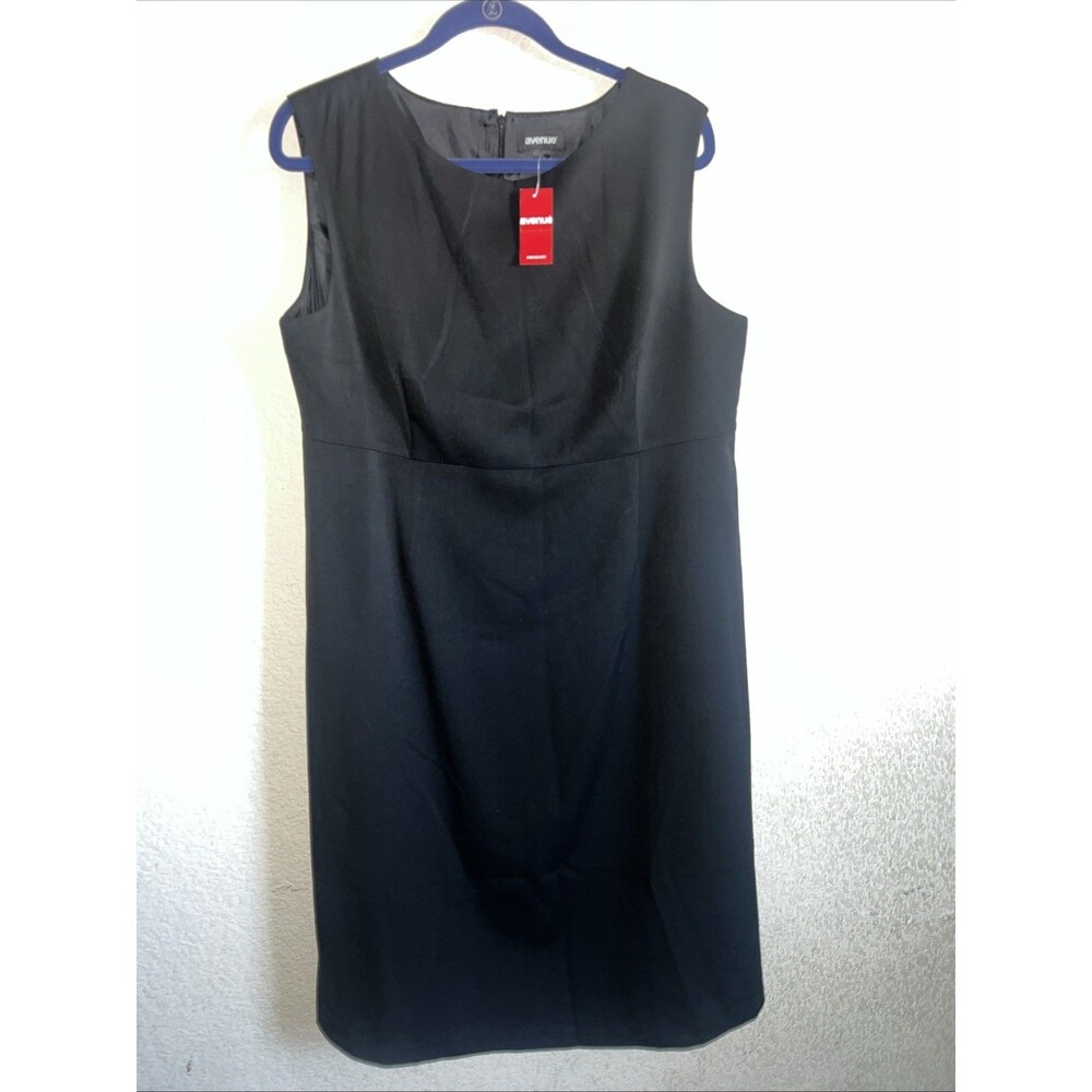 Avenue Black Tank Dress A Line 16 Work Minimalist Sexy Stretchy New Elegant